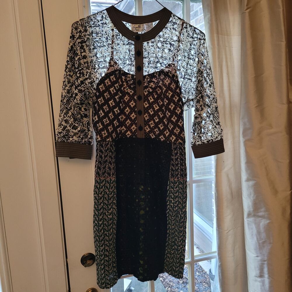 Beguile by byron lars mixed media dress 4 petite